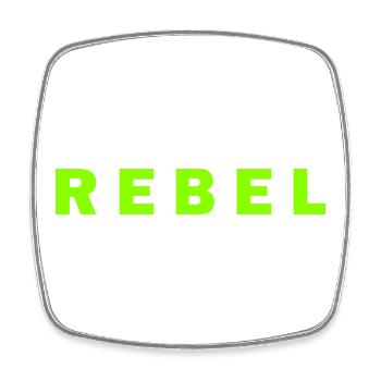 T-shirt streetwear à motif rebelle - Magnet carré - blanc - Devant