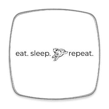 Eat Sleep [Turtle] Repeat - Viereckiger Kühlschrankmagnet - Weiß - Vorne