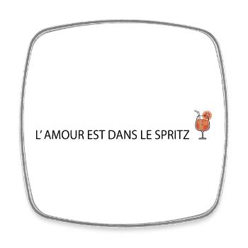 L' amour est dans le SPRITZ Humour Apéro - Magnet carré - blanc - Devant