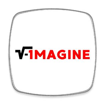 Imagine - Viereckiger Kühlschrankmagnet - Weiß - Vorne