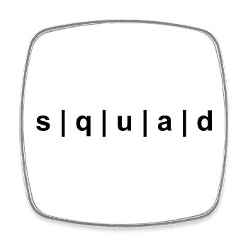 SQUAD black - Square fridge magnet - white - Front