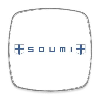 Soumi, Finlande - Magnet carré - blanc - Devant