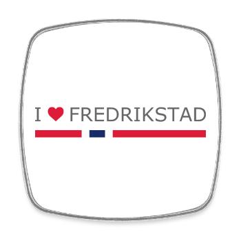 I love Fredrikstad - Norway - Norge - Norwegen - Viereckiger Kühlschrankmagnet - Weiß - Vorne