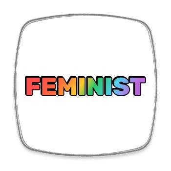 FEMINIST rainbow - Square fridge magnet - white - Front