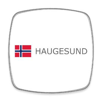 Norway Flag - Haugesund - Norge - Norwegen - Square fridge magnet - white - Front