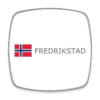 Norway Flag - Fredrikstad - Norge - Norwegen - Square fridge magnet - white - Front