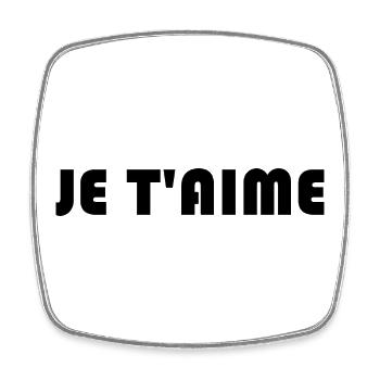 I LOVE YOU. COUPLE. JUST MARRIED. Bachelorette party - Square fridge magnet - white - Front