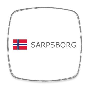 Norway Flag - Sarpsborg - Norge - Norwegen - Square fridge magnet - white - Front