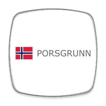Norway Flag - Porsgrunn - Norge - Norwegen - Square fridge magnet - white - Front