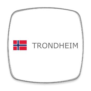 Norway Flag - Trondheim - Norge - Norwegen - Square fridge magnet - white - Front