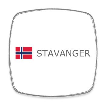 Norway Flag - Stavanger - Norge - Norwegen - Square fridge magnet - white - Front
