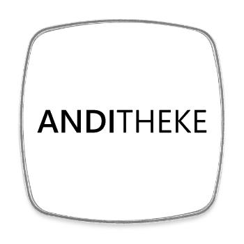 AndiTheke – Witziges Geschenk Andreas, Andi & Andy - Viereckiger Kühlschrankmagnet - Weiß - Vorne