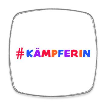 Kämpferin - Du schaffst das! - Glücksbringer - Viereckiger Kühlschrankmagnet - Weiß - Vorne