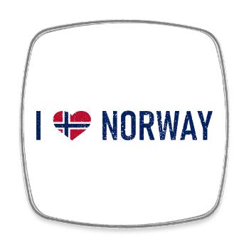 I love Norway - Norge - Norwegen - Herz - Liebe - Viereckiger Kühlschrankmagnet - Weiß - Vorne
