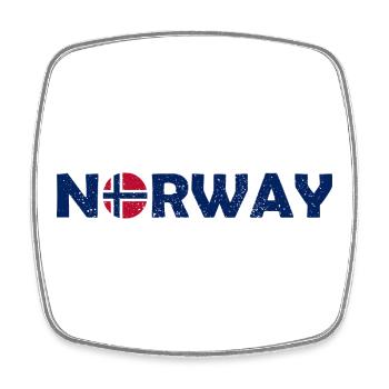 Norway Lettering with Flag - Norge - Norwegen - Viereckiger Kühlschrankmagnet - Weiß - Vorne