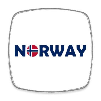 Norway Lettering with Flag - Norge - Norwegen - Square fridge magnet - white - Front