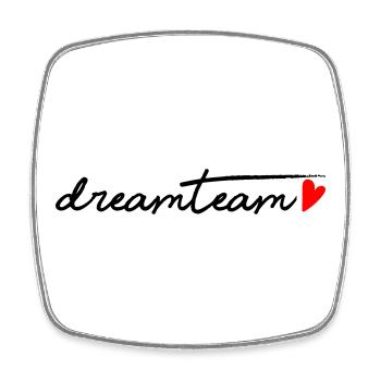 Dreamteam rotem Herz - Viereckiger Kühlschrankmagnet - Weiß - Vorne