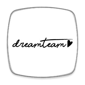 Black Heart Dream Team - Square fridge magnet - white - Front