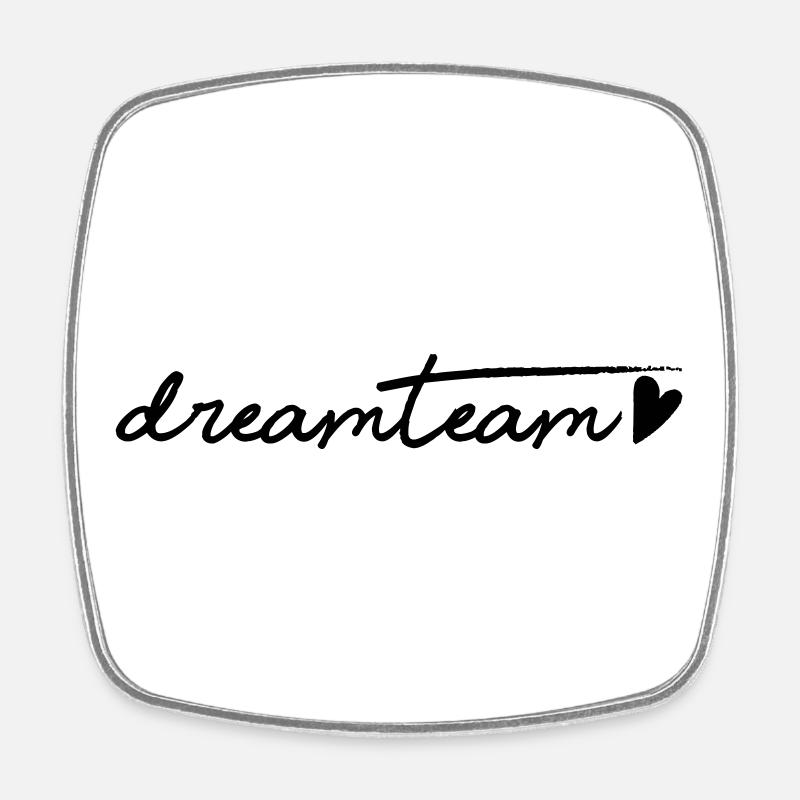 Black Heart Dream Team - Square fridge magnet - white