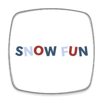 SnowFun - Magnet carré - blanc - Devant
