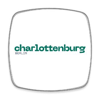 Charlottenburg Berlin - Un design simple et beau - Magnet carré - blanc - Devant