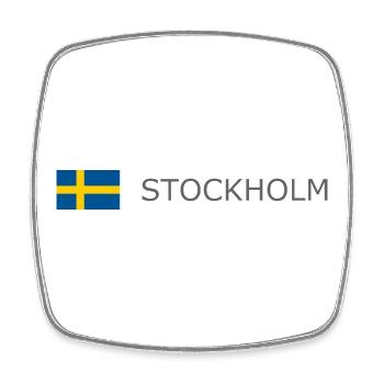 Sweden Flag - Stockholm - Sverige - Schweden - Square fridge magnet - white - Front