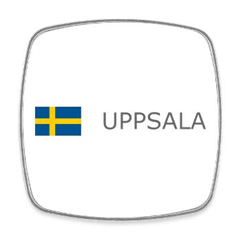 Sweden Flag - Uppsala - Sverige - Schweden - Square fridge magnet - white - Front