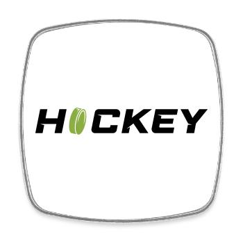 Hockey - Viereckiger Kühlschrankmagnet - Weiß - Vorne