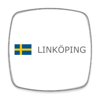 Sweden Flag - Linköping - Sverige - Schweden - Square fridge magnet - white - Front