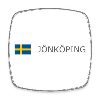 Sweden Flag - Jönköping - Sverige - Schweden - Square fridge magnet - white - Front
