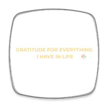 Gratitude – Gratitude et Pleine Conscience Or - Magnet carré - blanc - Devant