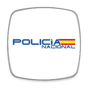 Police On – T-shirt amusant avec motif de texte - Magnet carré - blanc - Devant