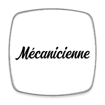 Mécanicienne Automobile Réparation Moteur Auto Pro - Magnet carré - blanc - Devant