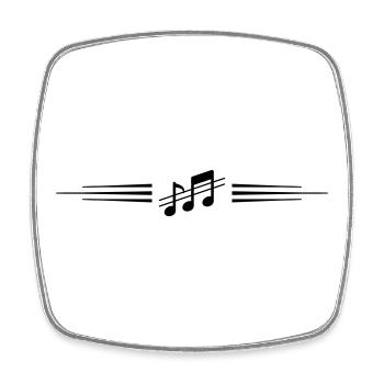 Music Notes Line - Square fridge magnet - white - Front