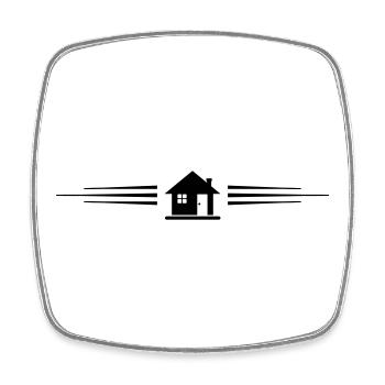 Haus Symbol Immobilie Linie - Viereckiger Kühlschrankmagnet - Weiß - Vorne