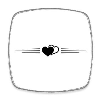 Hearts Symbol Line - Square fridge magnet - white - Front