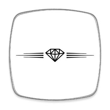 Diamond Symbol Line - Square fridge magnet - white - Front