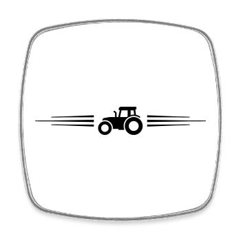 Traktor Symbol Linie - Viereckiger Kühlschrankmagnet - Weiß - Vorne