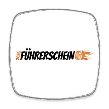 Führerschein bestanden 2026 - Fahrerlaubnis - Viereckiger Kühlschrankmagnet - Weiß - Vorne