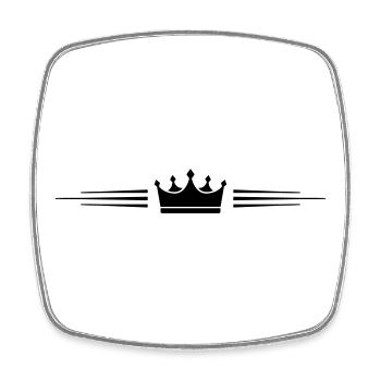 Krone Symbol Linie - Viereckiger Kühlschrankmagnet - Weiß - Vorne