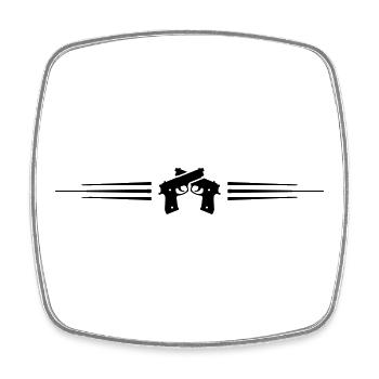 Pistole Symbol Linie - Viereckiger Kühlschrankmagnet - Weiß - Vorne
