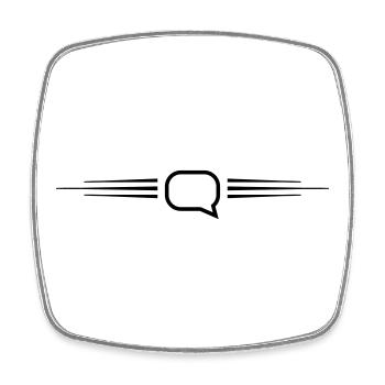 Speech bubble line - Square fridge magnet - white - Front