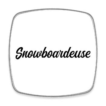 Snowboarder Snow Glide Mountain Slope Wintersport - Viereckiger Kühlschrankmagnet - Weiß - Vorne
