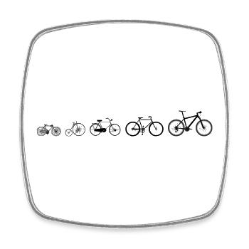Evolutionsentwicklung des Radfahrens - Viereckiger Kühlschrankmagnet - Weiß - Vorne