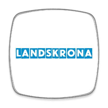 Landskrona - Viereckiger Kühlschrankmagnet - Weiß - Vorne