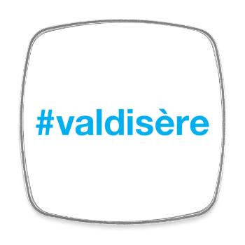 Hashtag Val d’Isère - Magnet carré - blanc - Devant