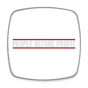 People Before Profit Aktivismus Gerechtigkeit Logo - Viereckiger Kühlschrankmagnet - Weiß - Vorne