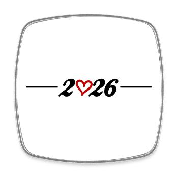 Année du Cœur 2026 - Magnet carré - blanc - Devant
