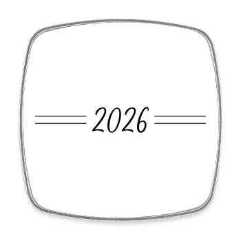 Élément de l’année 2026 - Magnet carré - blanc - Devant