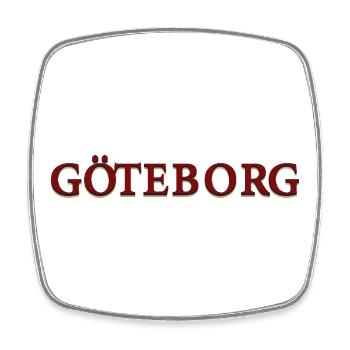 Göteborg Rot-blau - Viereckiger Kühlschrankmagnet - Weiß - Vorne